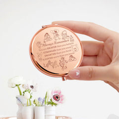 KEYCHIN miroir de poche tigre miel, idéal pour maquillage rapide.