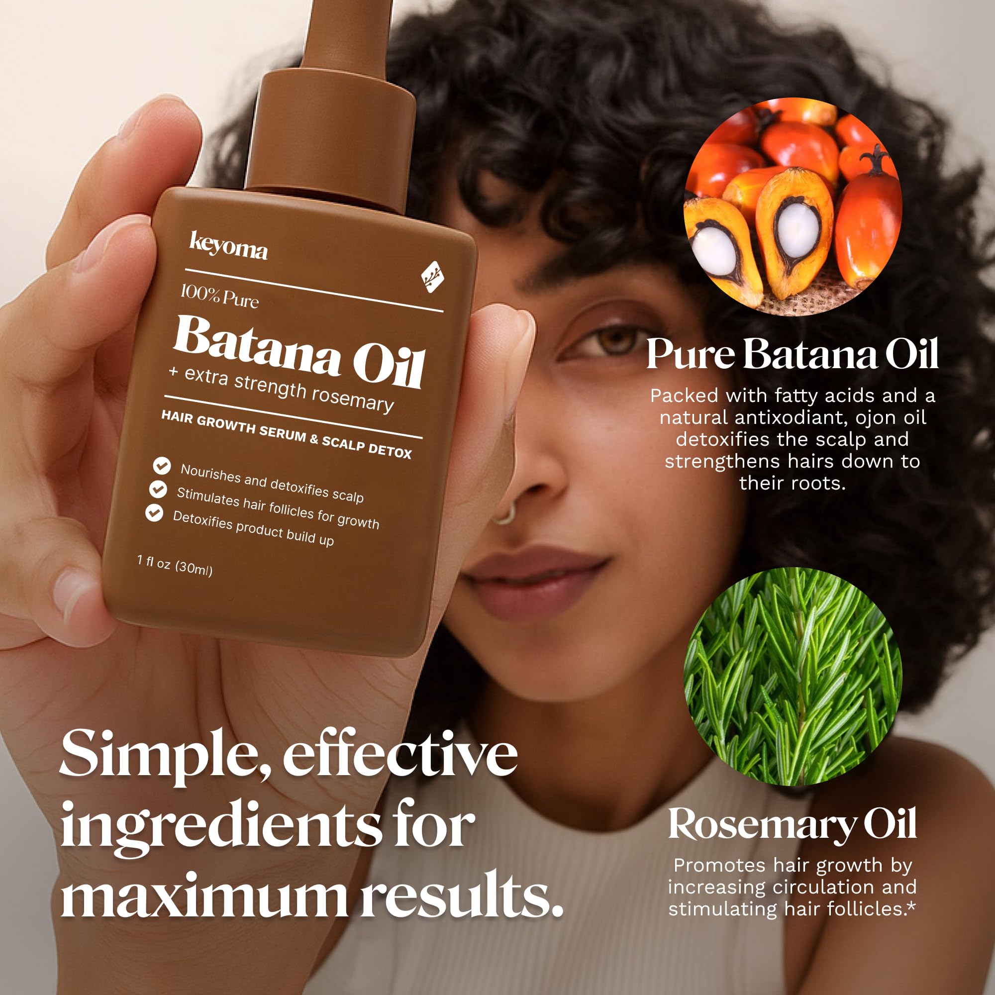 Massage du cuir chevelu avec Keyoma Batana huile.