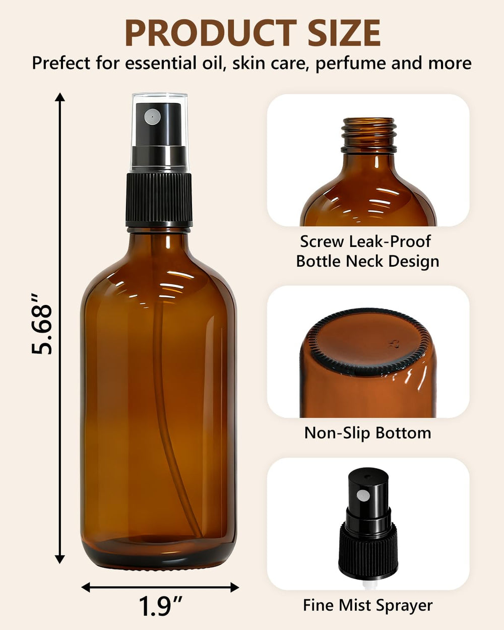 KEYWING bouteille ambrée offre protection UV pour huiles et parfums.