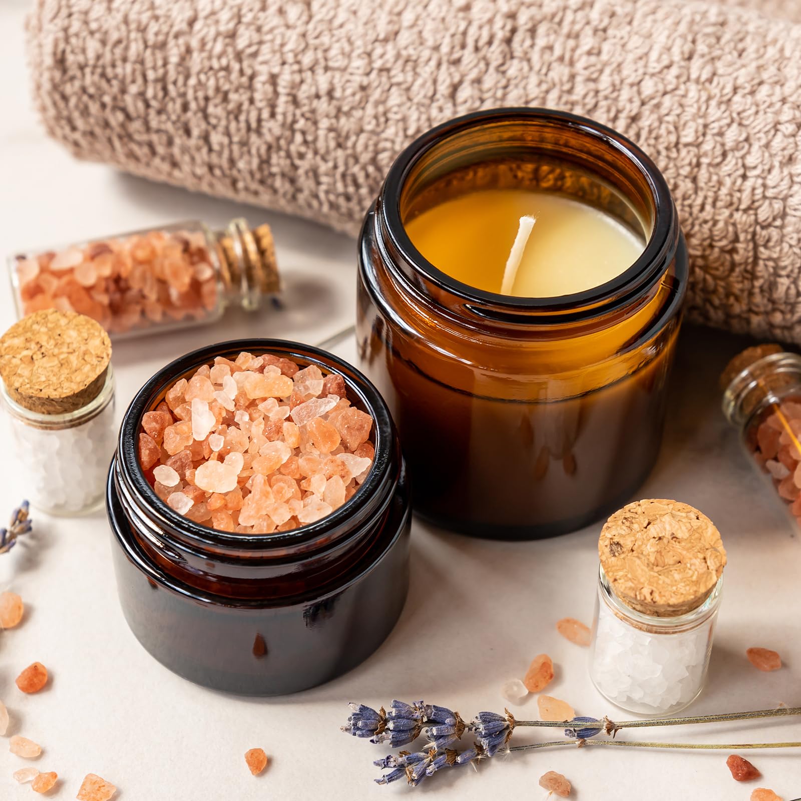 KEYWING bocal ambre 2oz, compact et élégant pour cosmétiques faits maison.