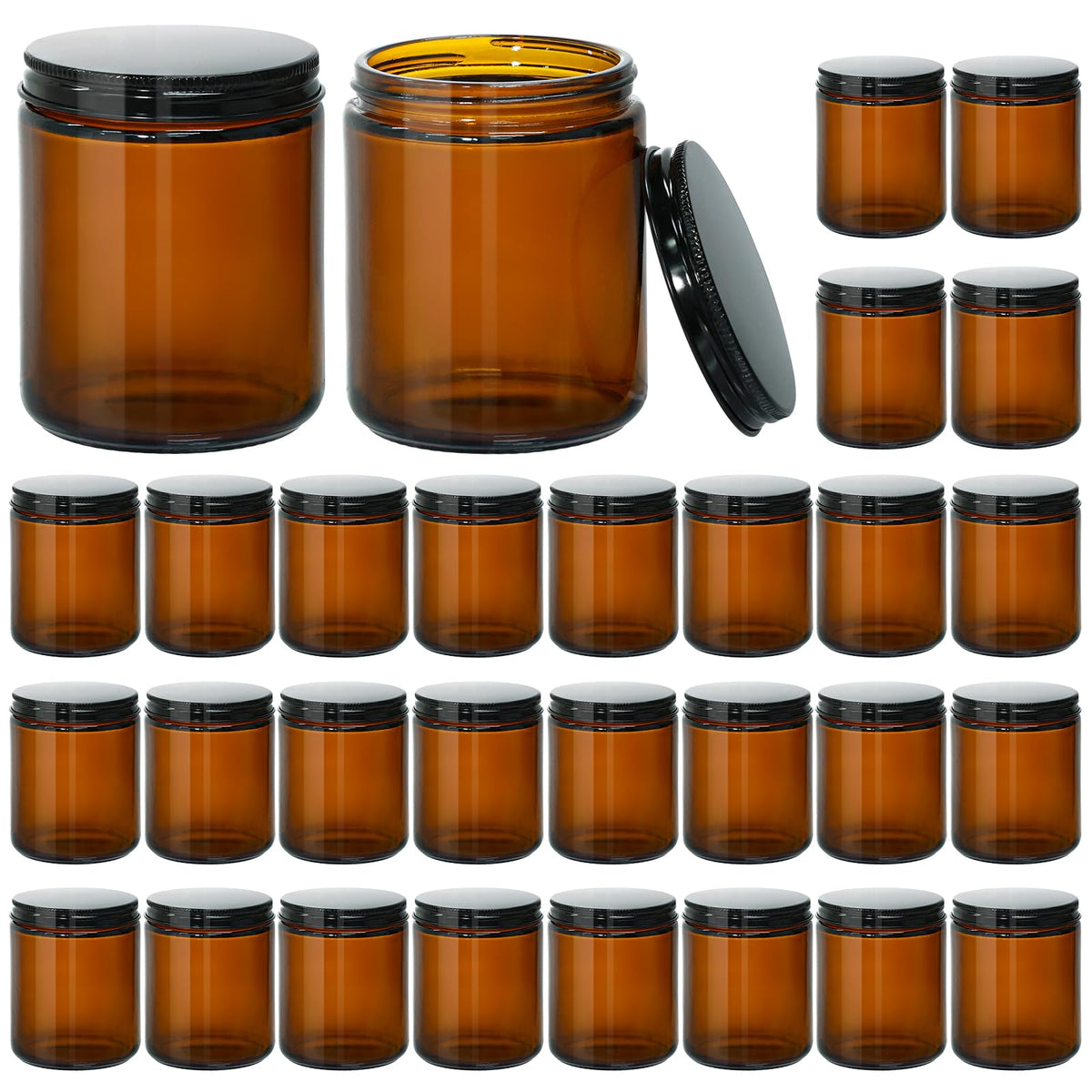 KEYWING bocal-bougie-ambre-8oz: idéal pour fabriquer des bougies maison.