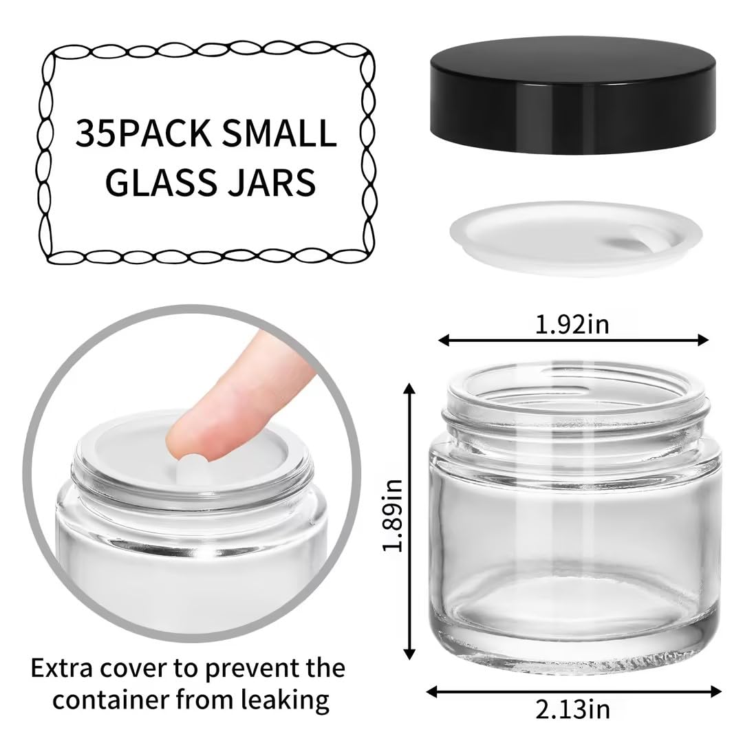 KEYWING pot en verre 2oz avec doublure intérieure, pratique pour huiles essentielles.