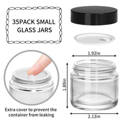 KEYWING pot en verre 2oz avec doublure intérieure, pratique pour huiles essentielles.