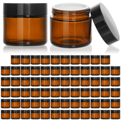 Bocaux KEYWING en verre ambré 2oz avec capuchon noir, protection UV et fraîcheur.