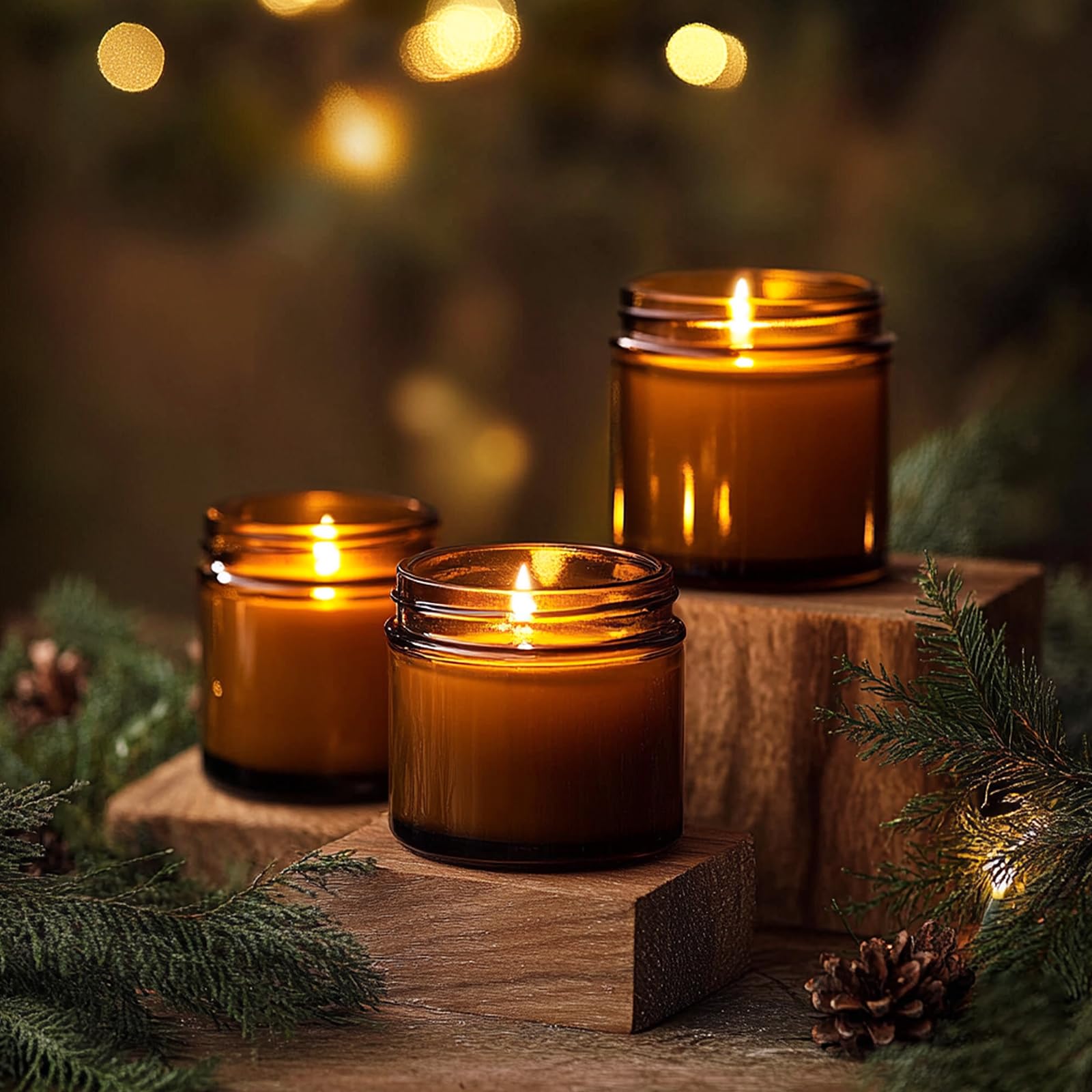 KEYWING bocaux en verre ambre 4oz parfaits pour le voyage et le rangement.