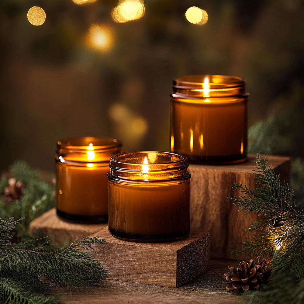 KEYWING bocaux en verre ambre 4oz parfaits pour le voyage et le rangement.
