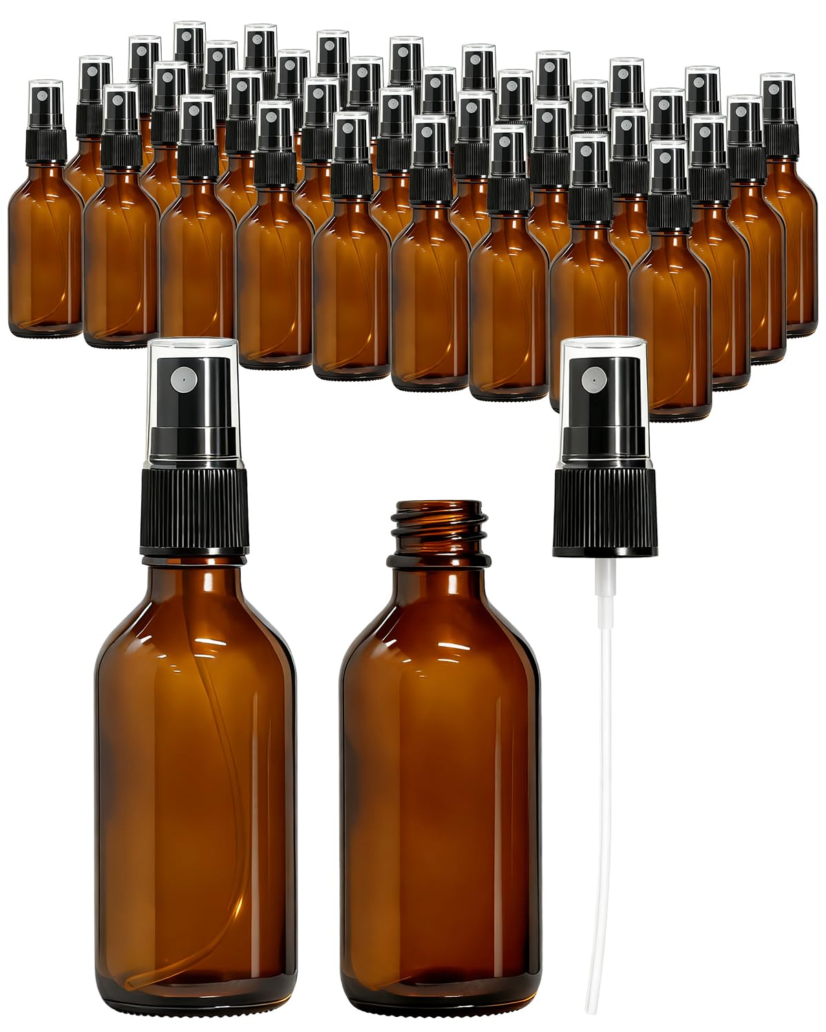 Bouteilles KEYWING en verre ambré 2oz protégeant les huiles essentielles des rayons ultraviolets.