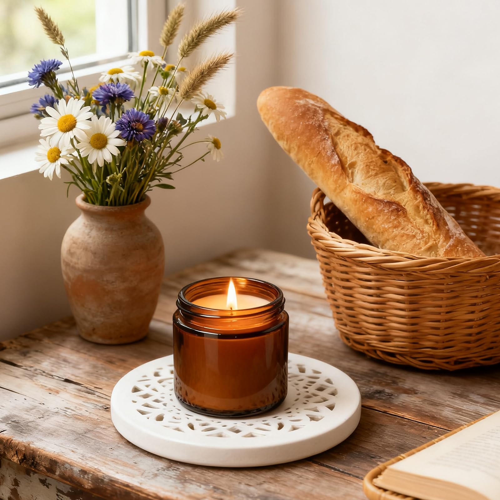 Contenant KEYWING bocal ambre 4oz avec bouchon noir pour crème.