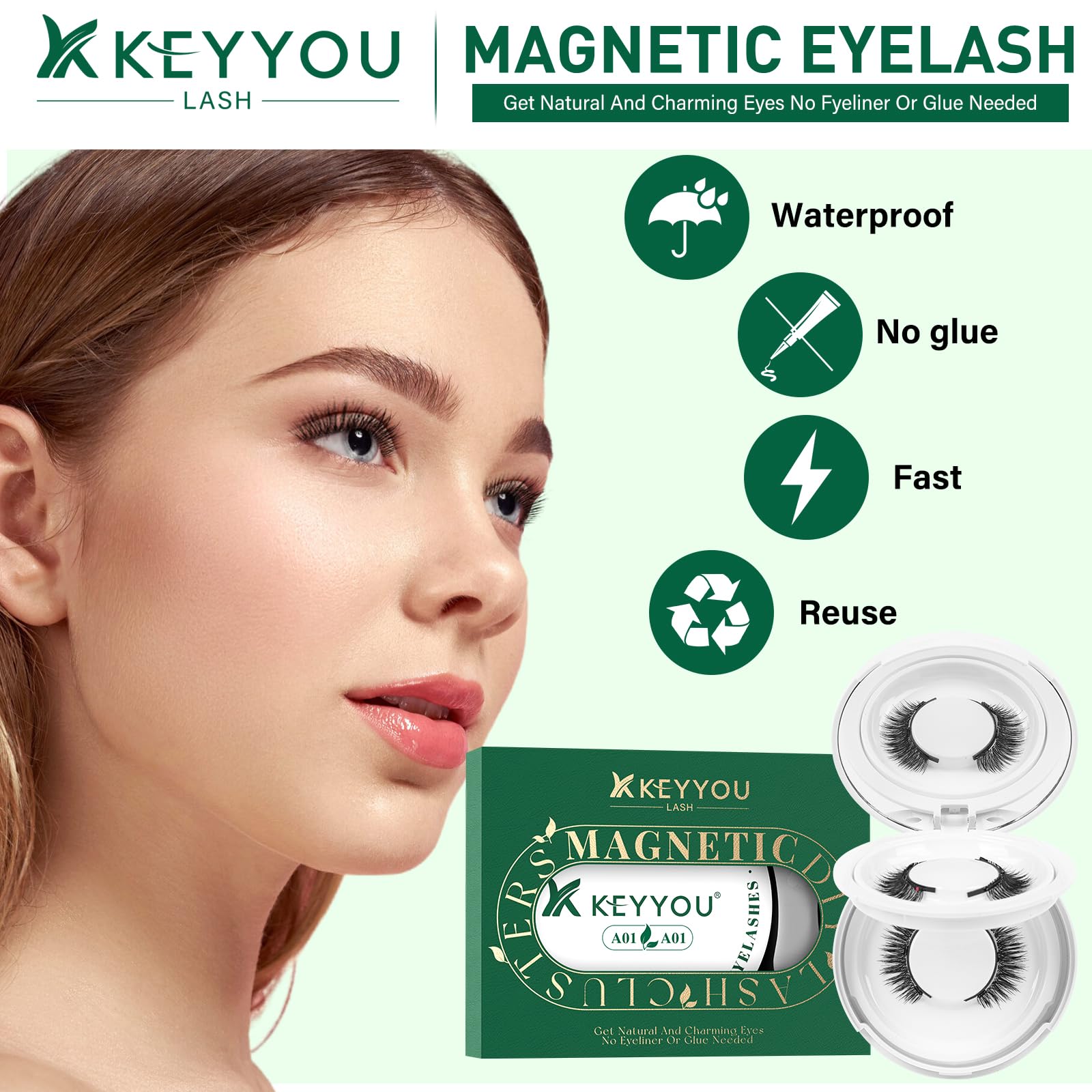 Applicateur KEYYOU pour poser les cils magnétiques avec précision.