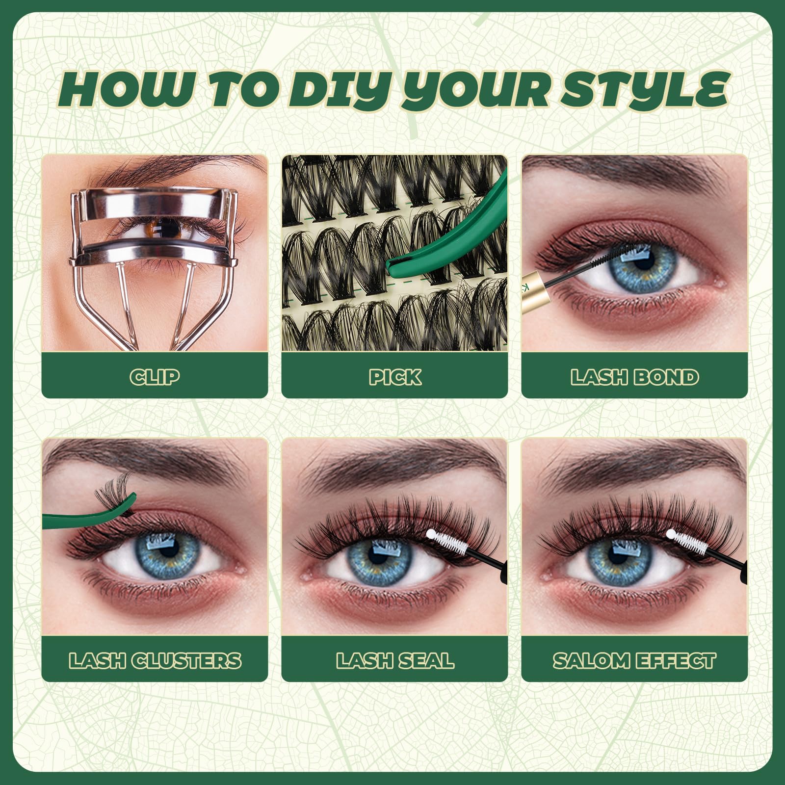 KEYYOU cils-diy-atelier-maison ensembles 60D-D courbe, facile pour débutants.