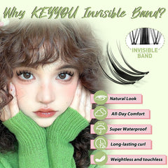 KEYYOU Fairy Lash Clusters – démonstration rapide d'application à domicile pour débutants.