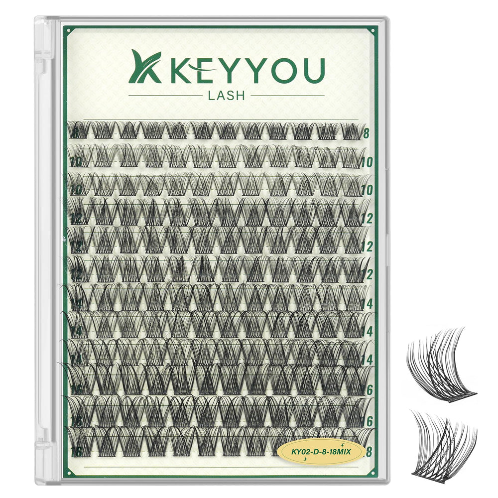 KEYYOU présente les grappes de cils naturels au style léger pour un regard discret et élégant.