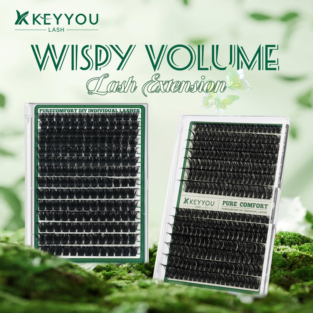 KEYYOU cils-groupes-naturels 9-18mm, options de longueurs pour différents looks.