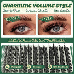KEYYOU extensions-cils-grappes-reutilisables, longue durée avec entretien approprié.