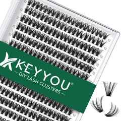 KEYYOU cils individuels 300pcs, 12mm, courbe 40D, pour un look naturel durable