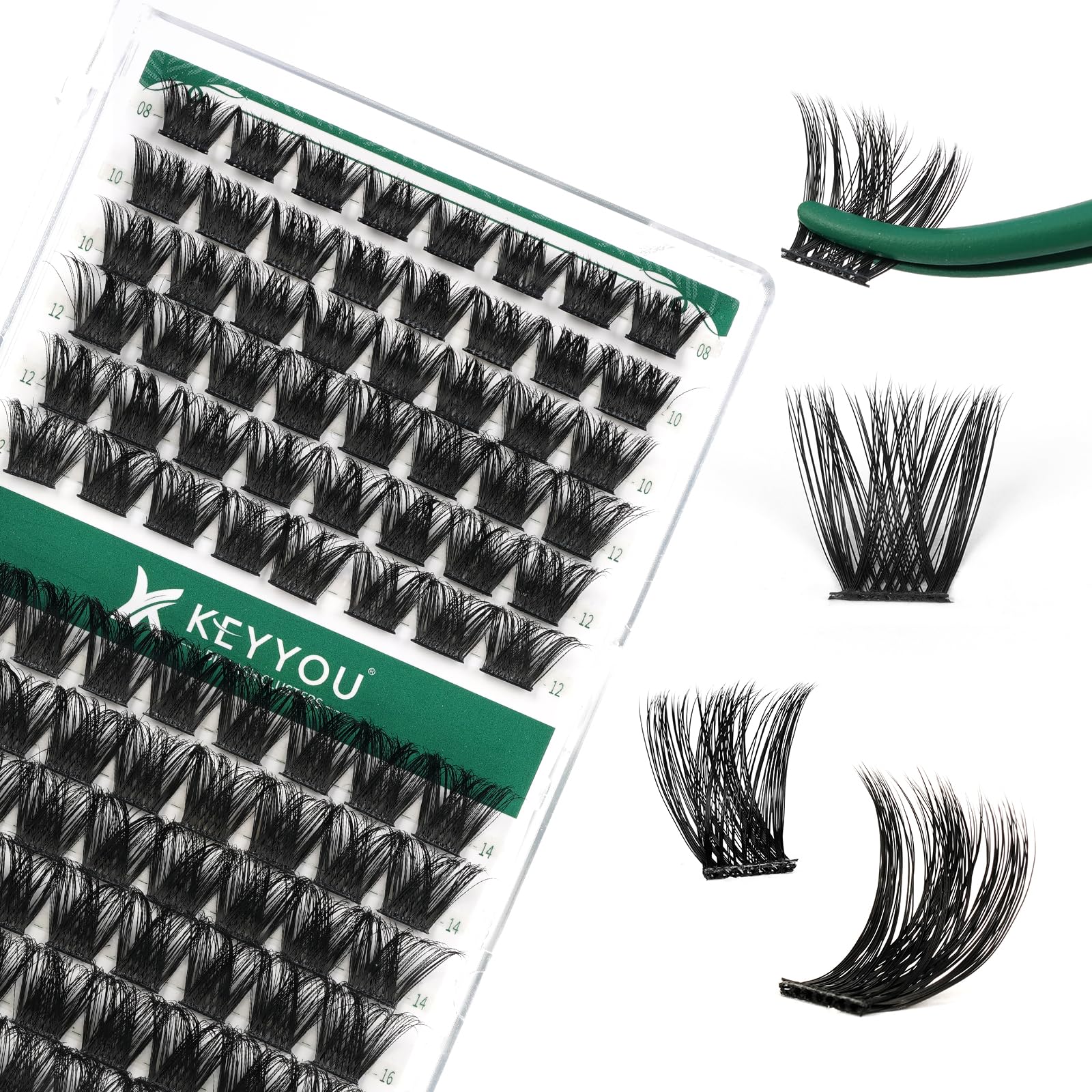 KEYYOU cils en faisceaux Y02 D Curl pour un look naturel ou volumisé.