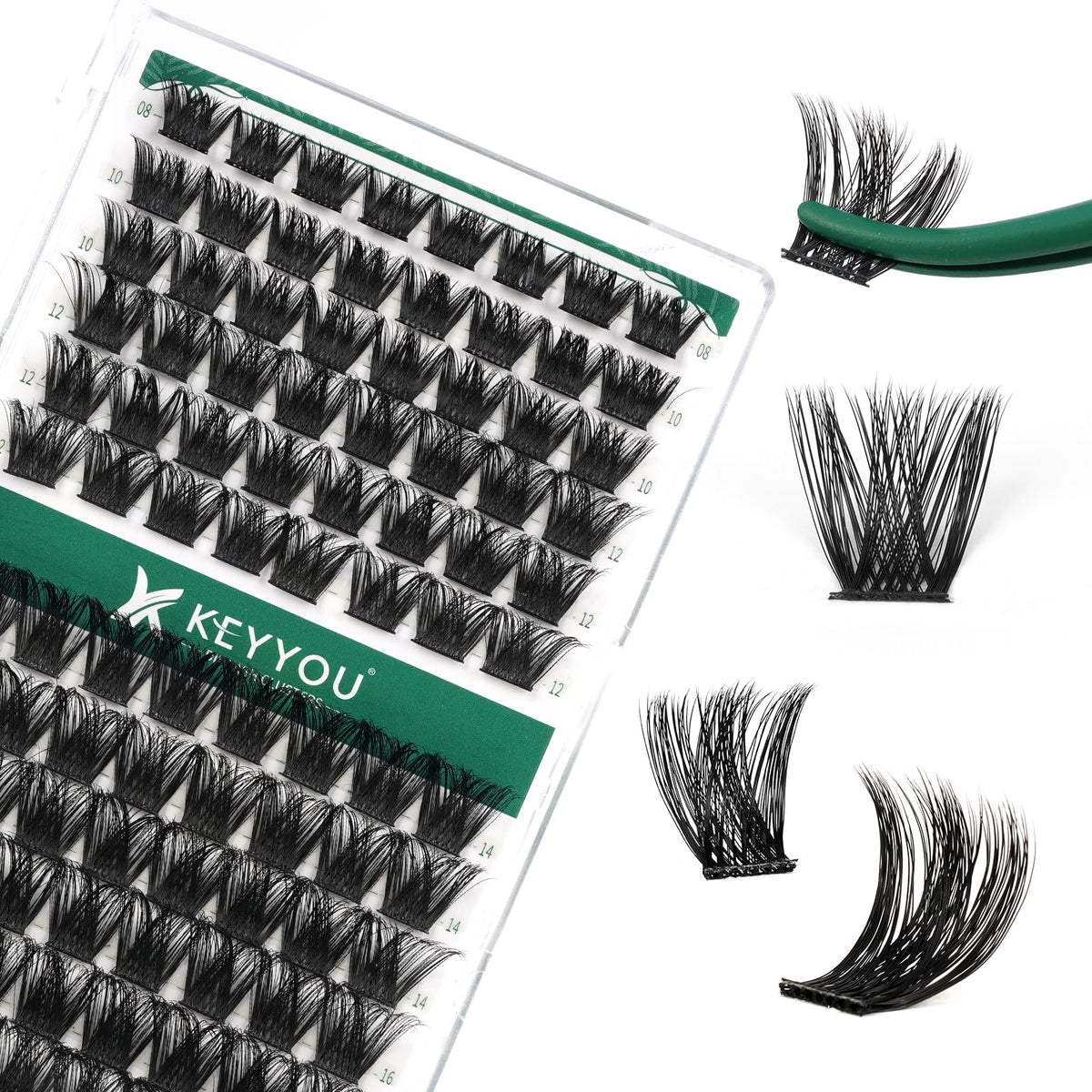 KEYYOU cils en faisceaux Y02 D Curl pour un look naturel ou volumisé.