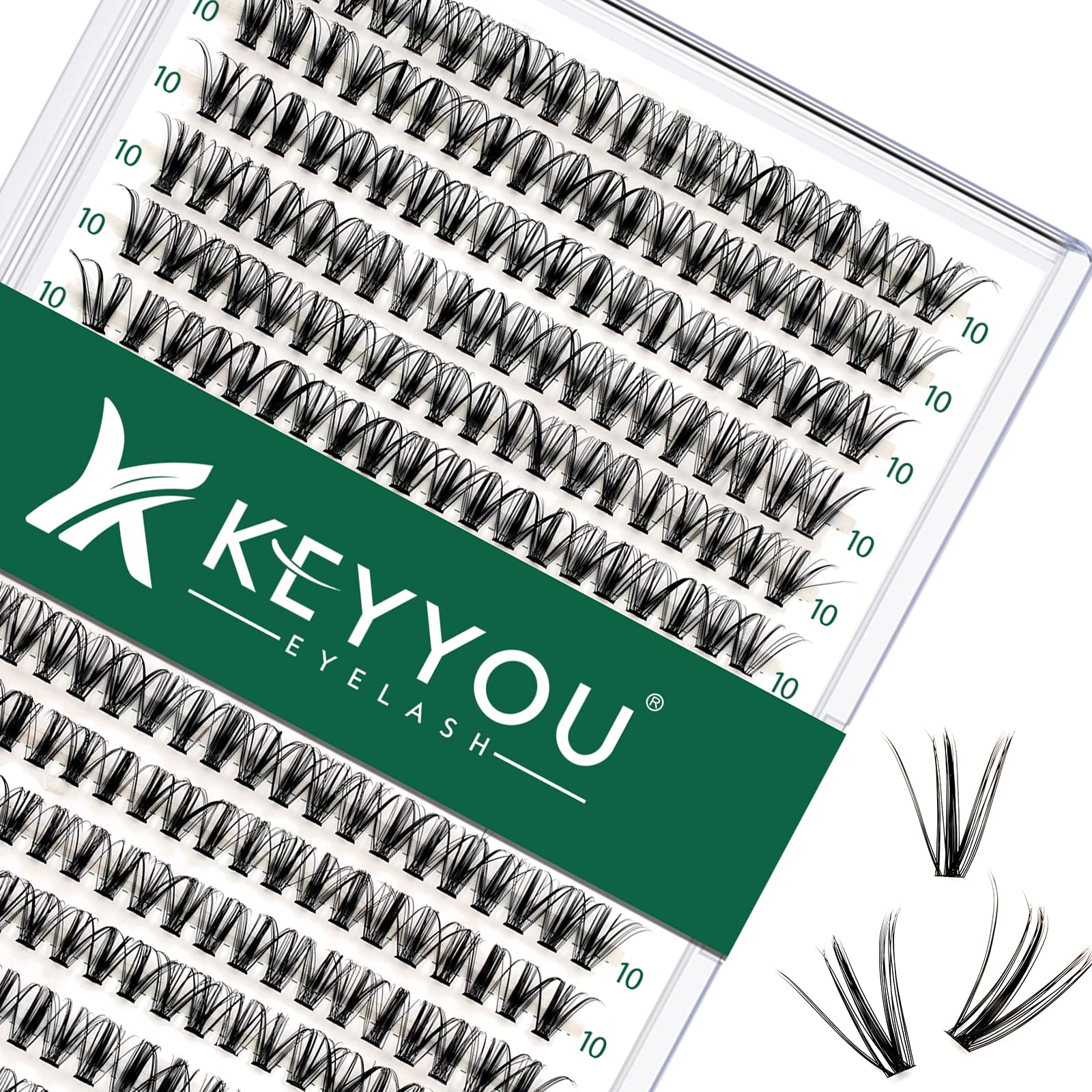 KEYYOU clusters cils 300pcs dans l'étui offrant un volume naturel.