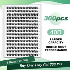 KEYYOU clusters-cils-individuels-40d-0-07d-10mm, adaptés pour un look naturel toute la journée.