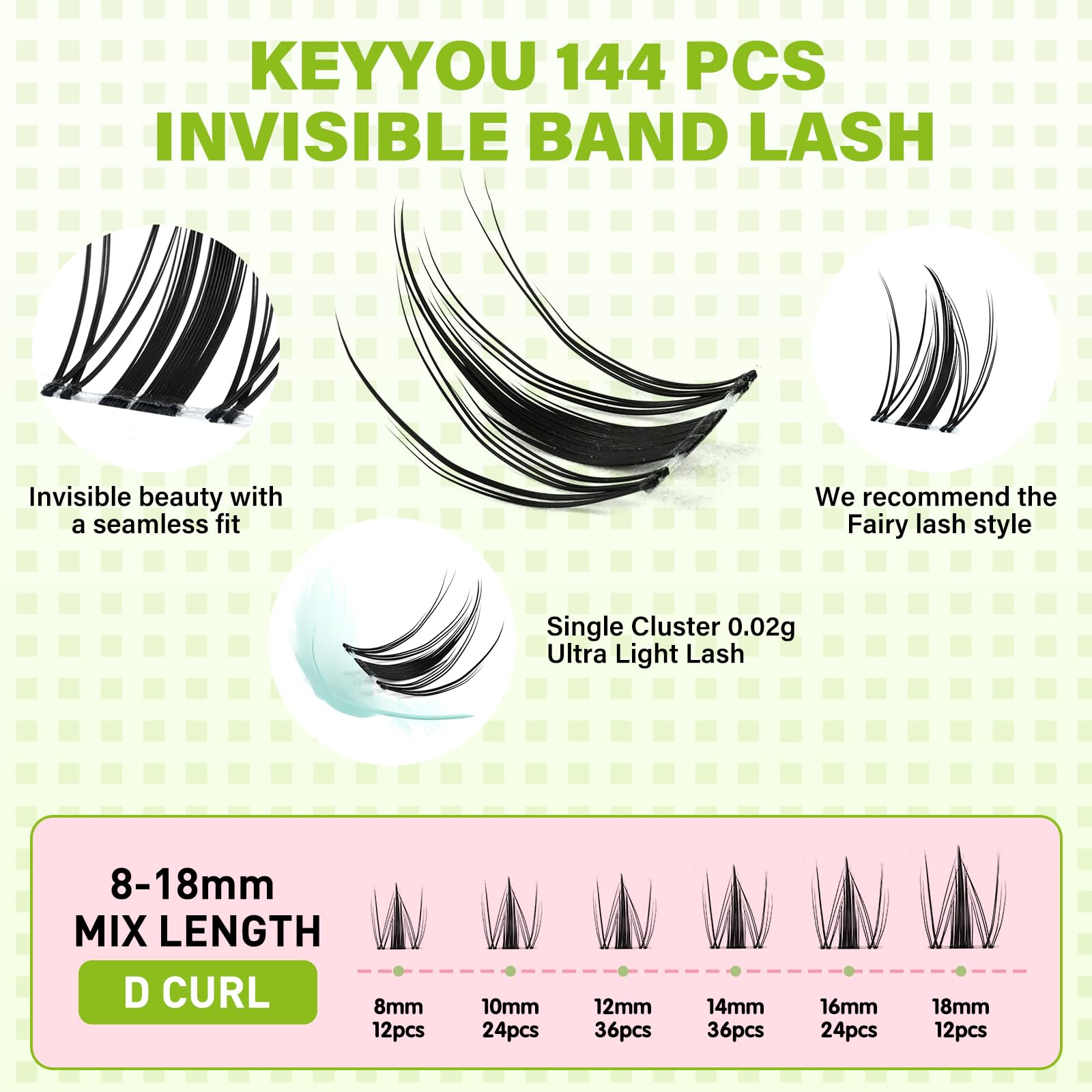 KEYYOU D-Curl manga lashes close-up show natural curl and wispy texture.