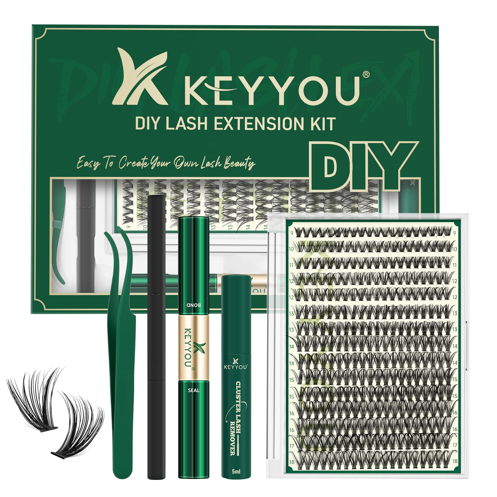 KEYYOU ensemble cils 300 pièces – emballage clair et prêt à l’emploi.