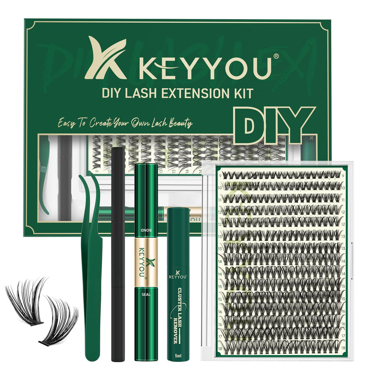 KEYYOU ensemble cils 300 pièces – emballage clair et prêt à l’emploi.