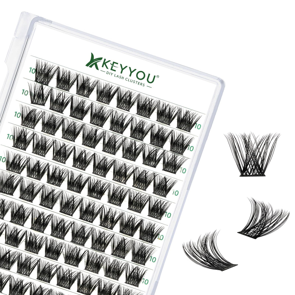 KEYYOU ensembles-cils 96pcs Y01 courbe 10mm pour un regard naturel