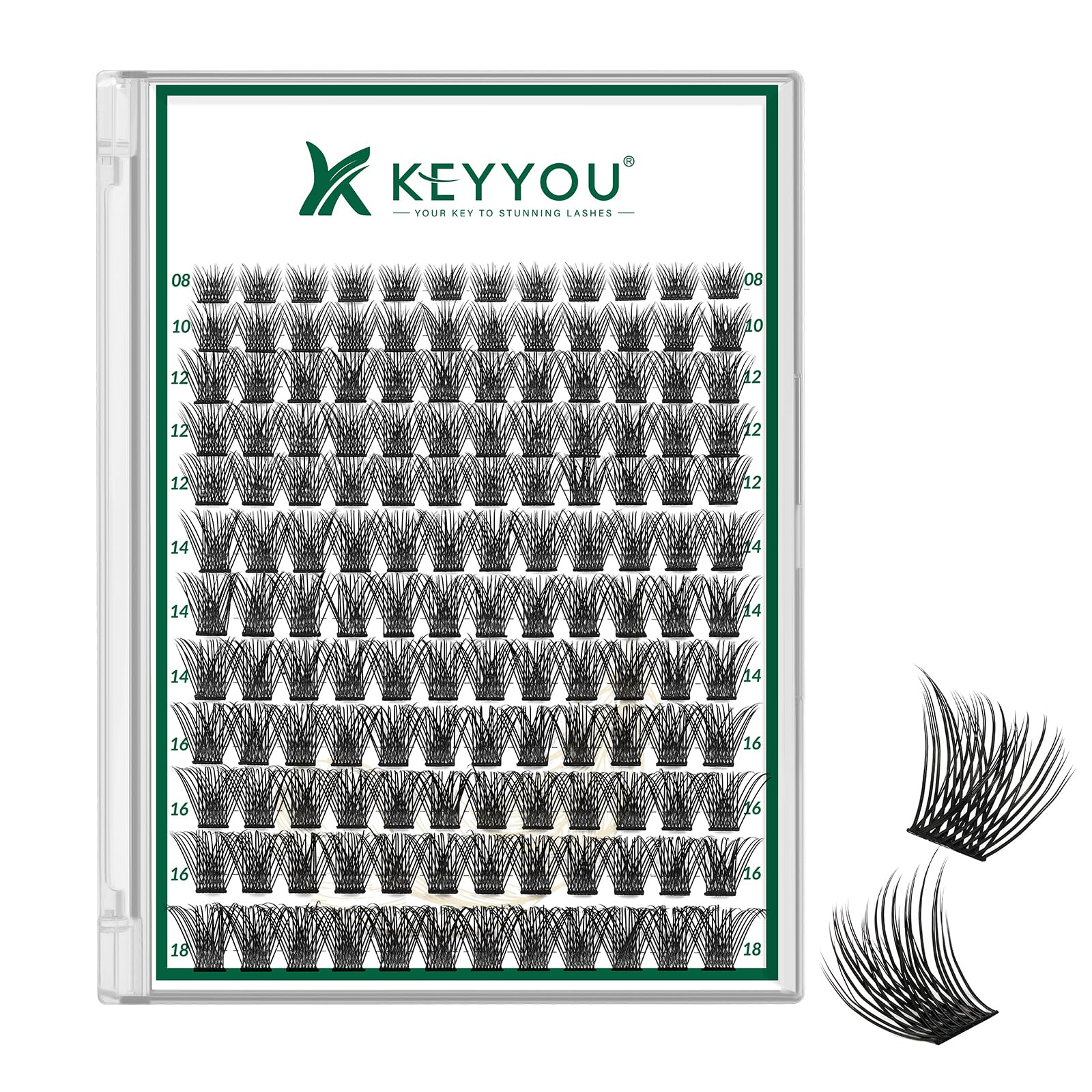 KEYYOU ensembles-cils-d-courbure-8-18mix offre une courbure naturelle pour un regard homogène.