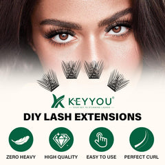 KEYYOU ensembles-cils-naturels-8-18mix donne un rendu discret et naturel sur vos yeux.
