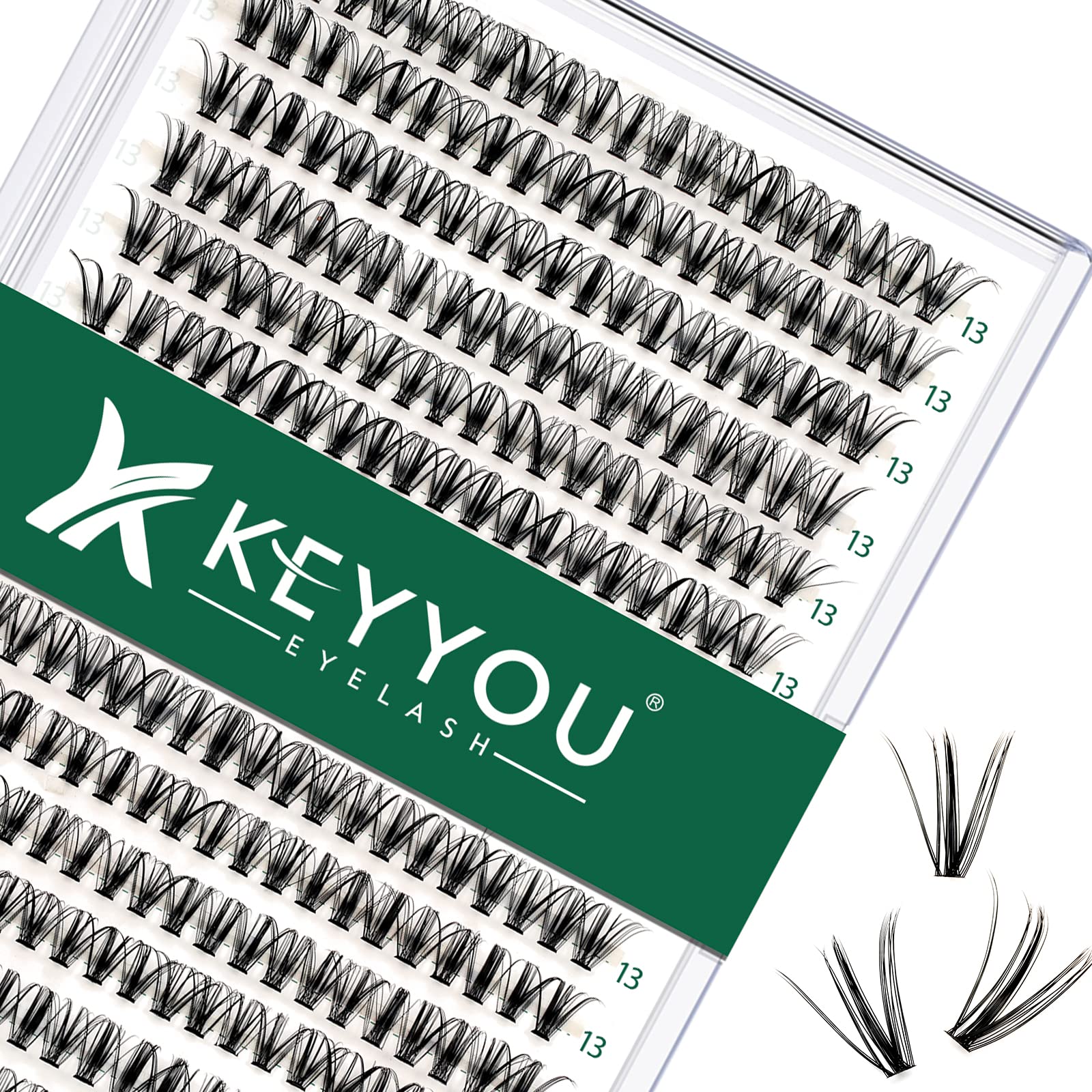 KEYYOU ensembles de cils 13mm, regard naturel et durable pour un maquillage rapide.