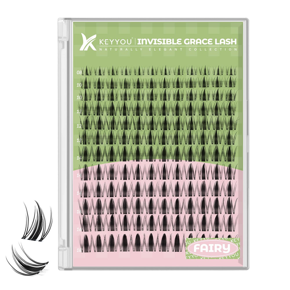 KEYYOU Fairy lash clusters 144pcs in box for multiple wearings.
