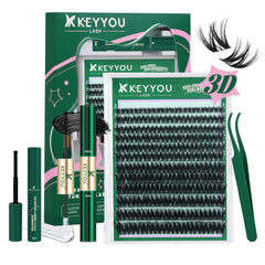 KEYYOU Flora Lash clusters kit 3D: ensemble pour créer des cils volumineux et personnalisés