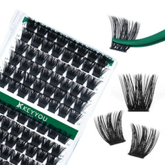 KEYYOU Grappe de cils 96 pièces, Y02 D-Curl, volume naturel.