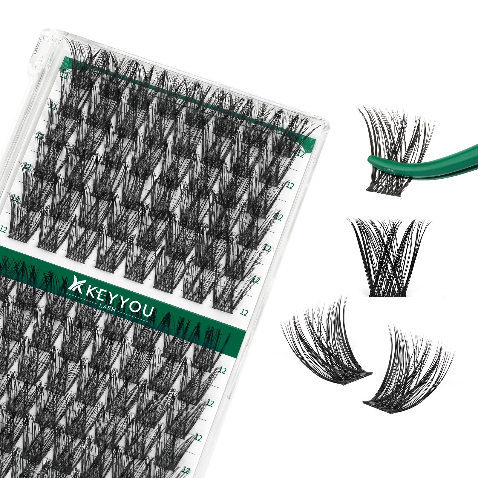 KEYYOU groupes-cils 96-pièces Y01, volume naturel avec courbe C.