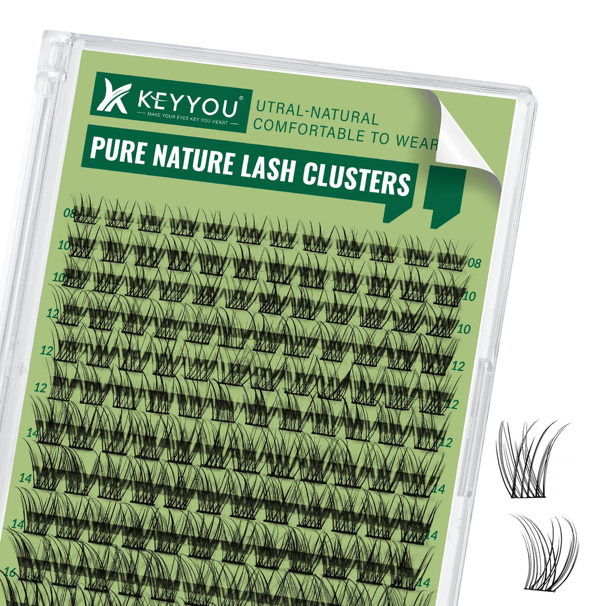 KEYYOU groupes cils wispy sur plateau pour préparation rapide.