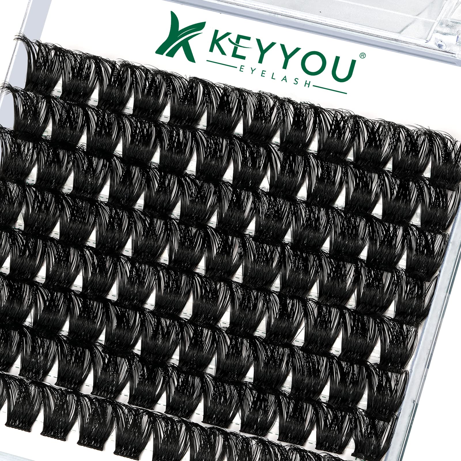 KEYYOU cils en grappes 96 pièces, emballage prêt à tester pour un volume personnalisable.