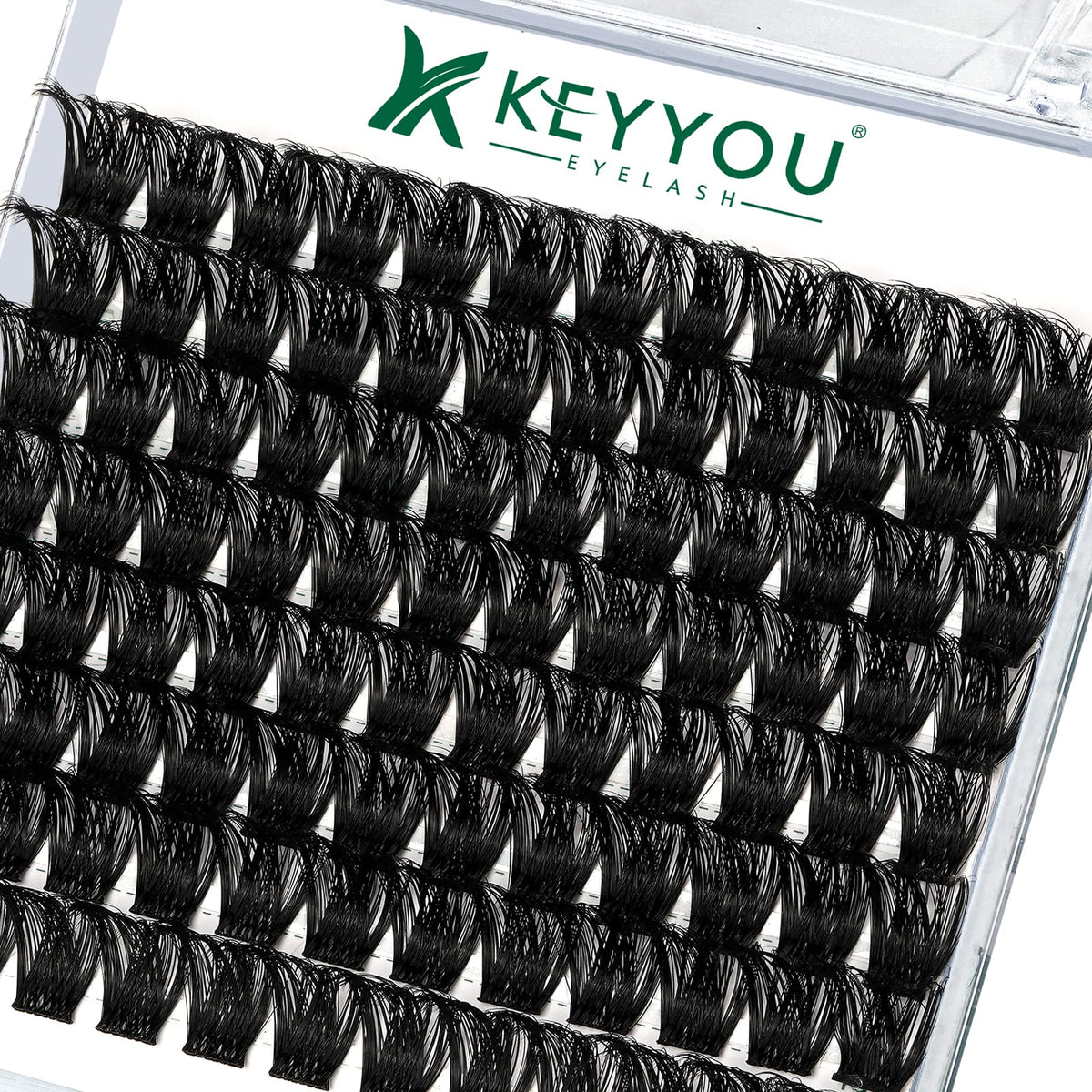 KEYYOU cils en grappes 96 pièces, emballage prêt à tester pour un volume personnalisable.