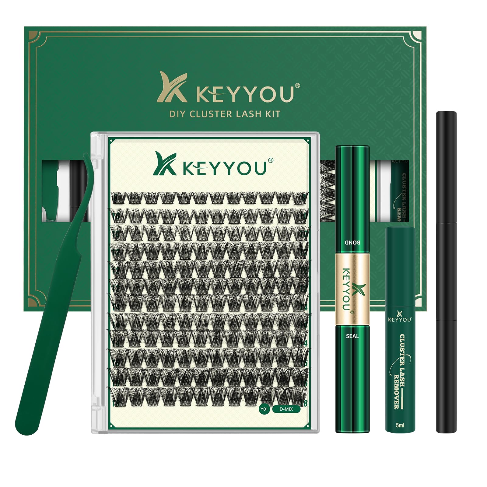 KEYYOU kit clusters cils naturel wispy, pose facile et naturelle.
