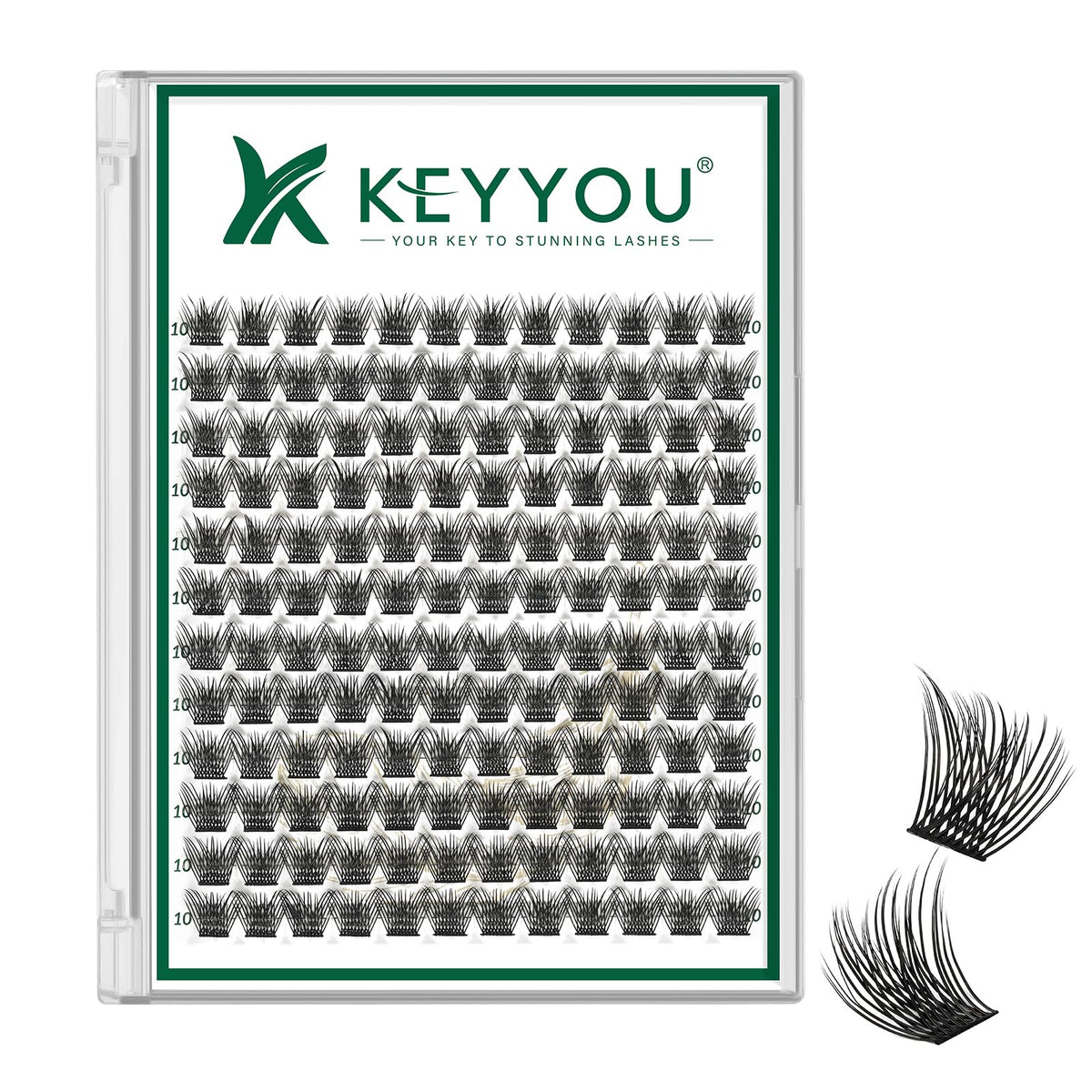 keyyou lash clusters 144pcs, leger et naturel, pour un regard durable