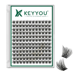 keyyou lash clusters 144pcs, leger et naturel, pour un regard durable