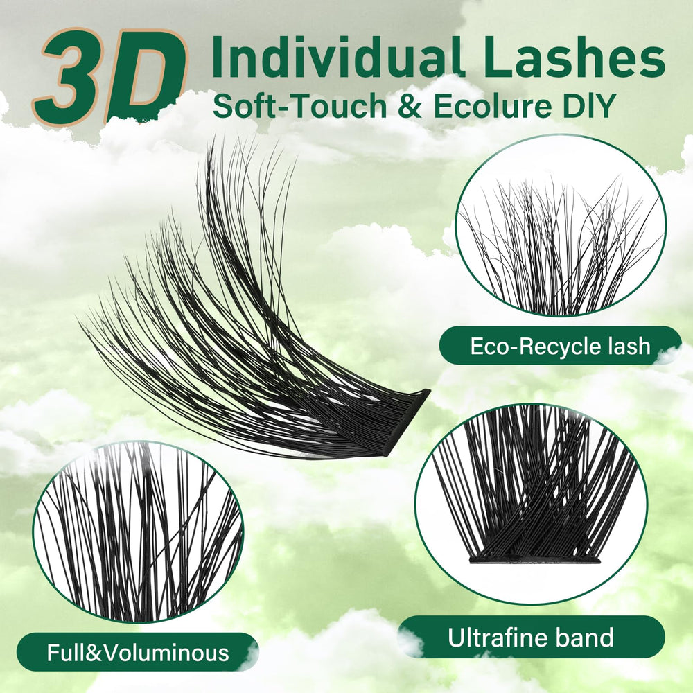 KEYYOU LASH Clusters 9-18Mix Longueurs: longueurs variées pour un look évasé