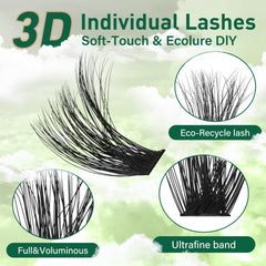 KEYYOU LASH Clusters 9-18Mix Longueurs: longueurs variées pour un look évasé