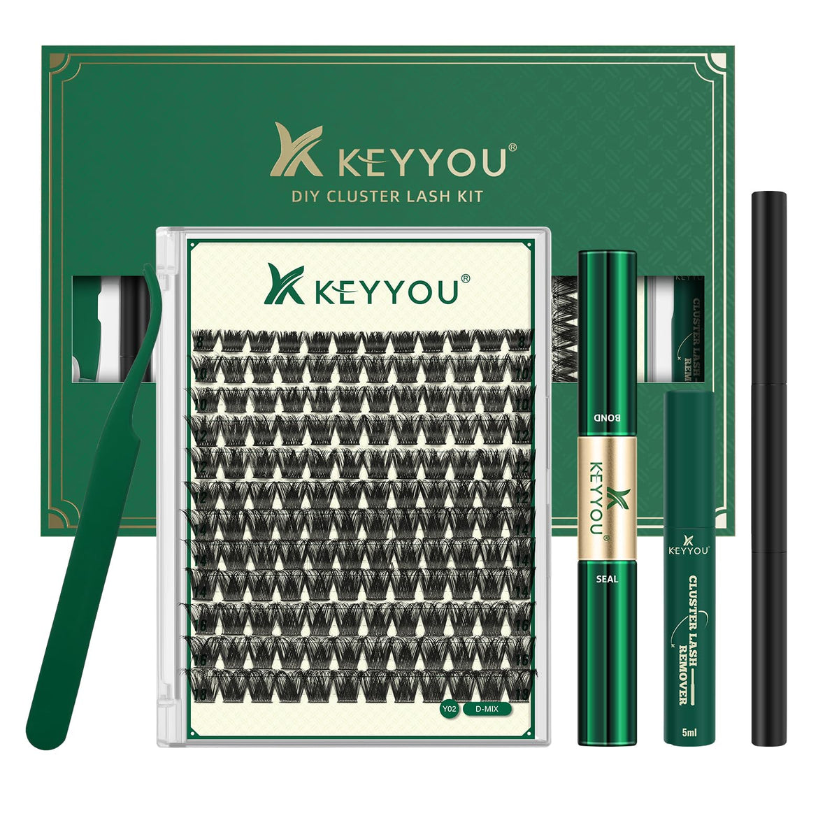 KEYYOU Lash Clusters Kit 144pcs : ensemble pratique pour créer des cils épais soi-même