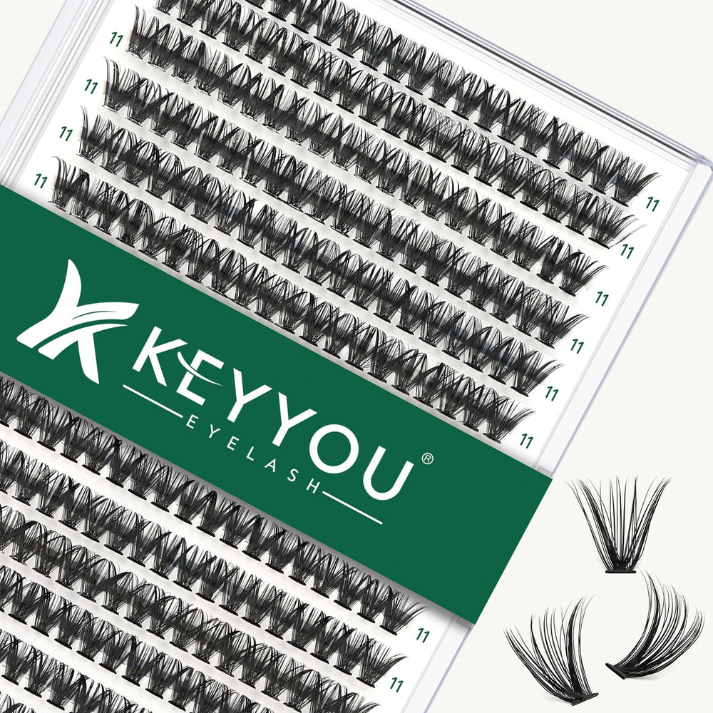 KEYYOU Lash Clusters sur plateau de 300 pièces pour un choix rapide de styles