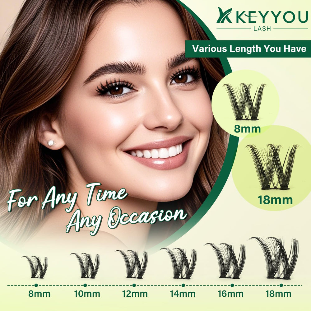 KEYYOU LASH Ensemble de cils 8-18 mm, 144 pièces, options variées