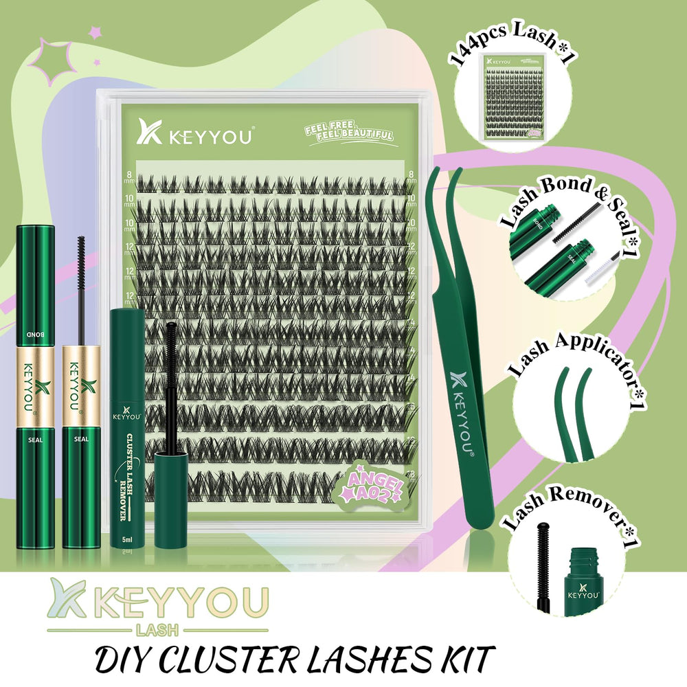 KEYYOU LASH colle et scellant pour une tenue longue durée.