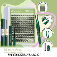 KEYYOU LASH colle et scellant pour une tenue longue durée.