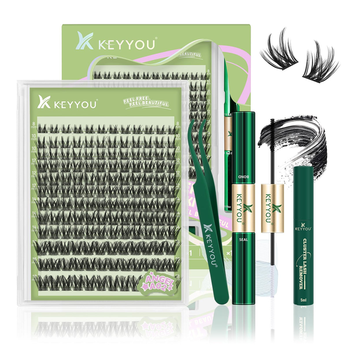 KEYYOU LASH angel-clusters pour un regard naturel et durable.