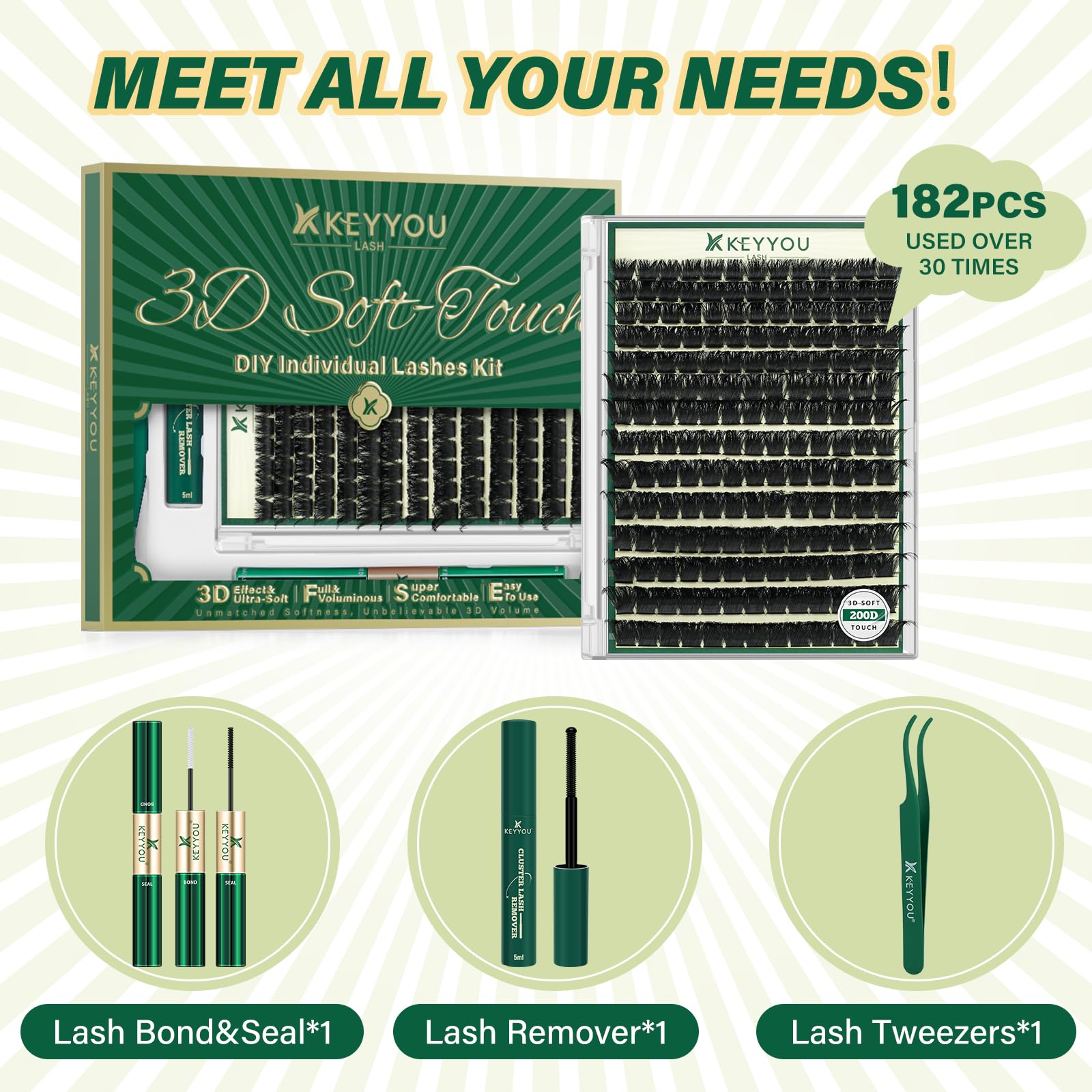 KEYYOU LASH pinces precision pour attraper les grappes avec precision.