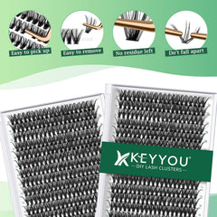 KEYYOU plateau cils 300pcs – plateau généreux pour composer des looks variés.